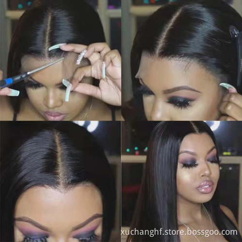 30 32 34 36 38 40 50 inch Human Lace Frontal Wig Vendors Straight Virgin Brazilian Lace Front Human Hair Wigs For Black Women